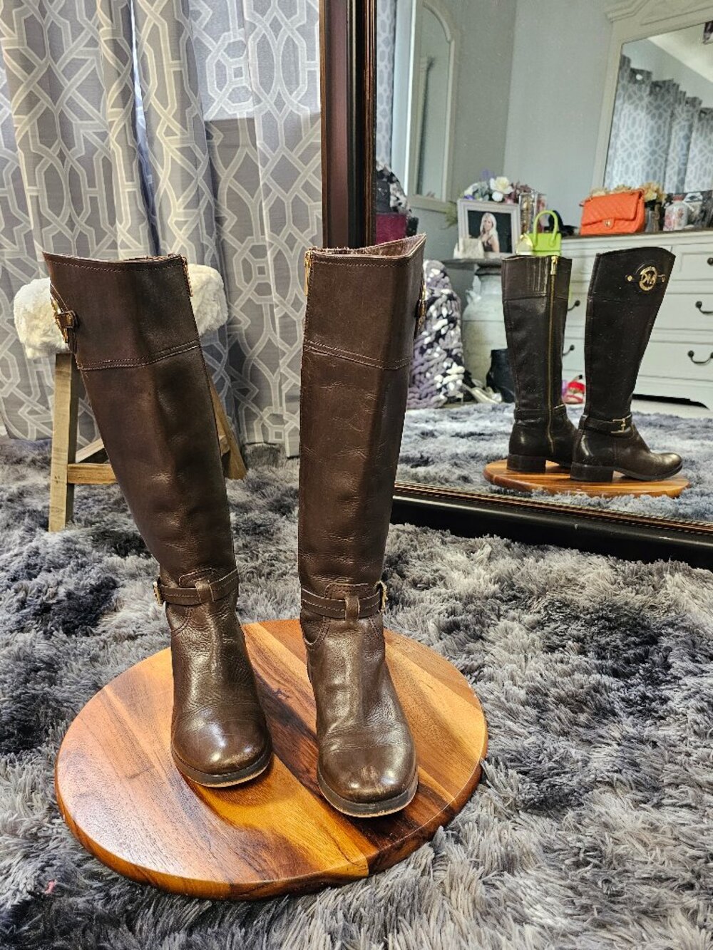 MICHAEL Michael Kors Fulton Harness Riding Boots, Size 7M